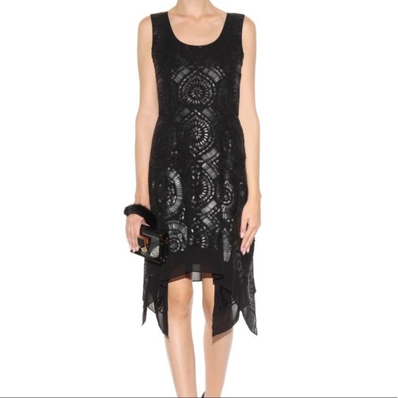 Diane Von Furstenberg Black Nikkole Embellished Silk Dress - Picture 1 of 16
